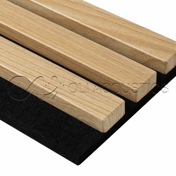 3 Sides Oak Acoustic Slat Wood Wall Panels For Corridors